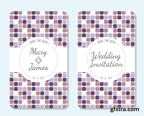 Wedding invitation save the date cards vector