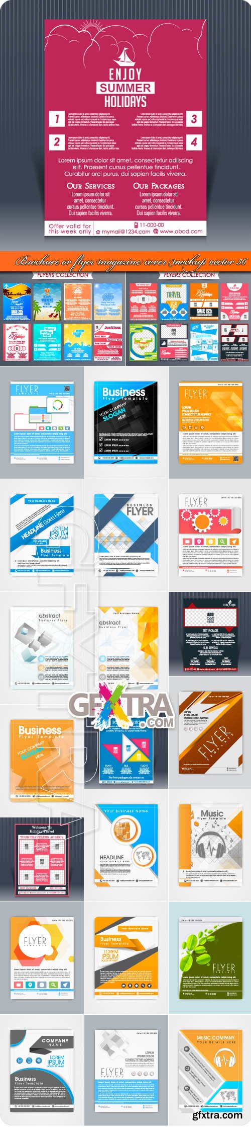 Brochure or flyer magazine cover mockup vector 36