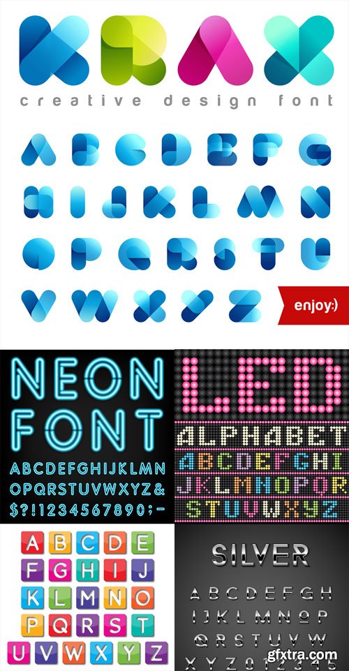 5 Alphabet Vector Set