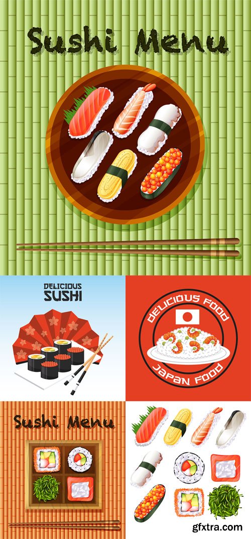 Delicious Sushi Vector Set