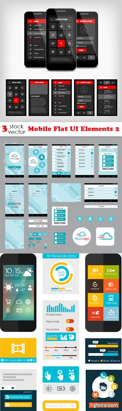 Vectors - Mobile Flat UI Elements 2