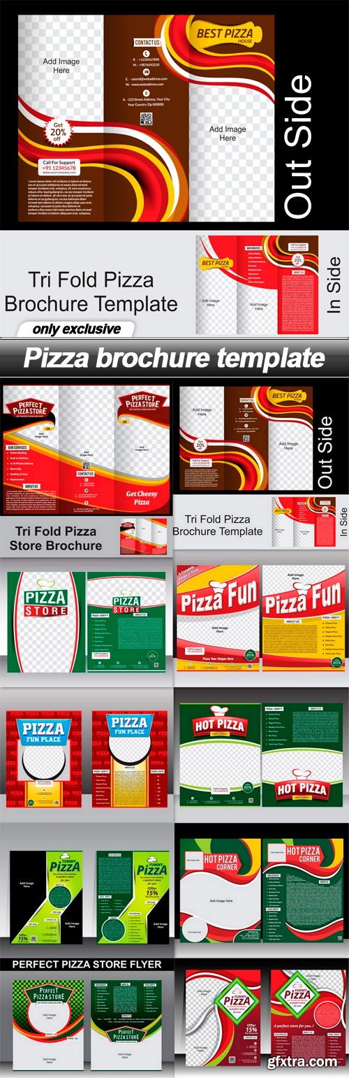 Pizza brochure template - 10 EPS