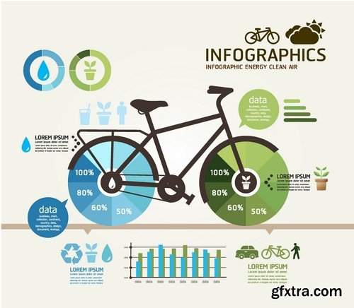 Stock Vectors - Bicycle, 25xEPS