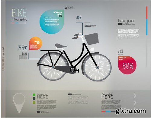 Stock Vectors - Bicycle, 25xEPS