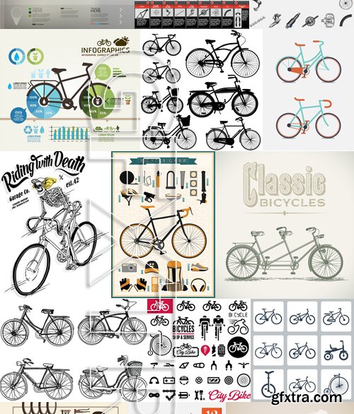 Stock Vectors - Bicycle, 25xEPS