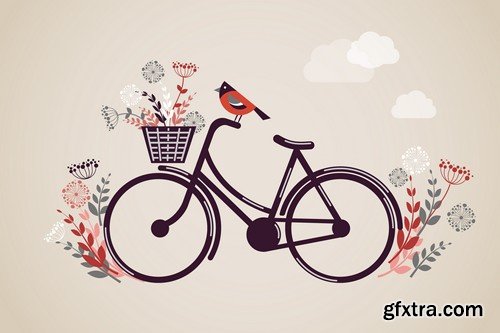 Stock Vectors - Bicycle, 25xEPS