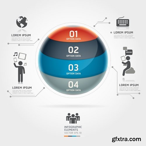 Collection of vector image conceptual business infographics #9-25 Eps