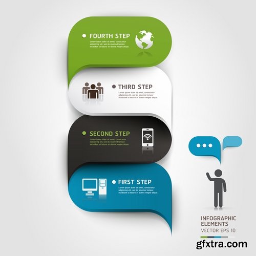 Collection of vector image conceptual business infographics #9-25 Eps