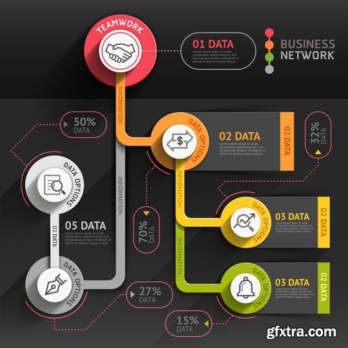 Collection of vector image conceptual business infographics #9-25 Eps