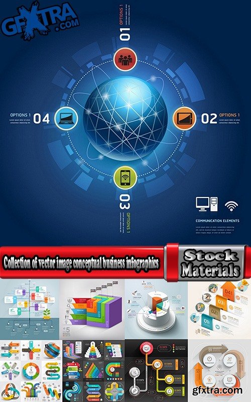 Collection of vector image conceptual business infographics #9-25 Eps