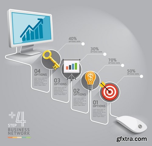 Collection of vector image conceptual business infographics #9-25 Eps