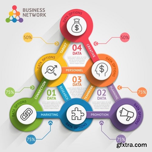 Collection of vector image conceptual business infographics #9-25 Eps