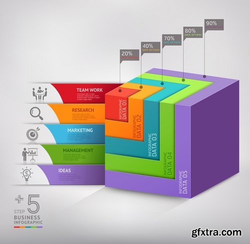 Collection of vector image conceptual business infographics #9-25 Eps