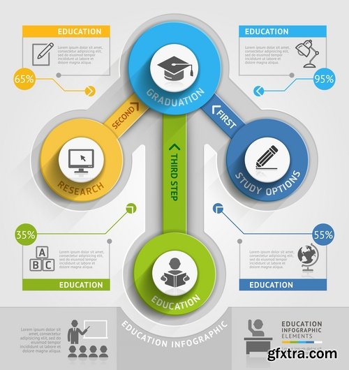 Collection of vector image conceptual business infographics #9-25 Eps