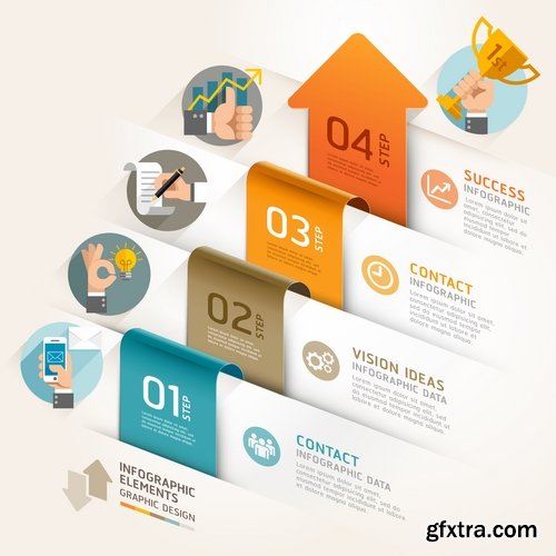 Collection of vector image conceptual business infographics #9-25 Eps