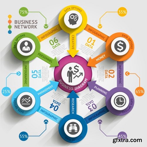 Collection of vector image conceptual business infographics #9-25 Eps