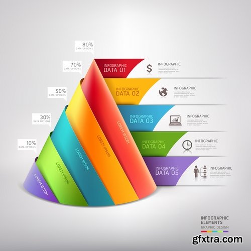 Collection of vector image conceptual business infographics #9-25 Eps