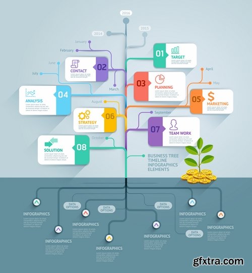 Collection of vector image conceptual business infographics #9-25 Eps