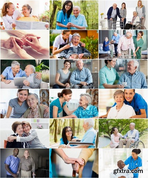 Collection of nurse nursing old people help the old man old woman 25 HQ Jpeg