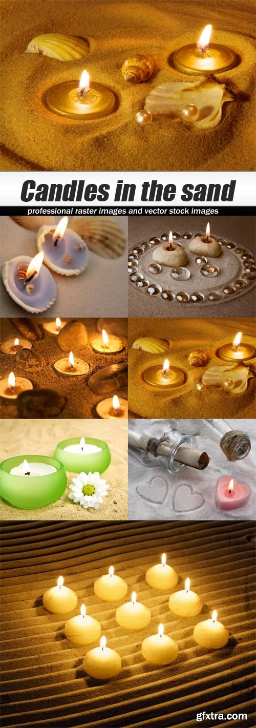 Candles in the sand