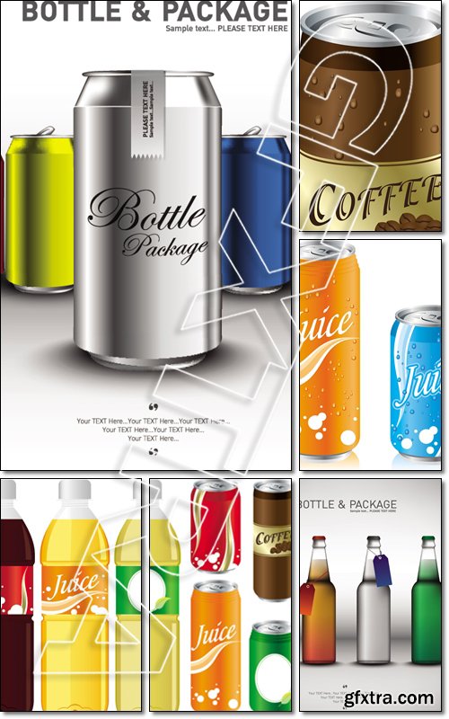 Bottle &amp; package design - Vector