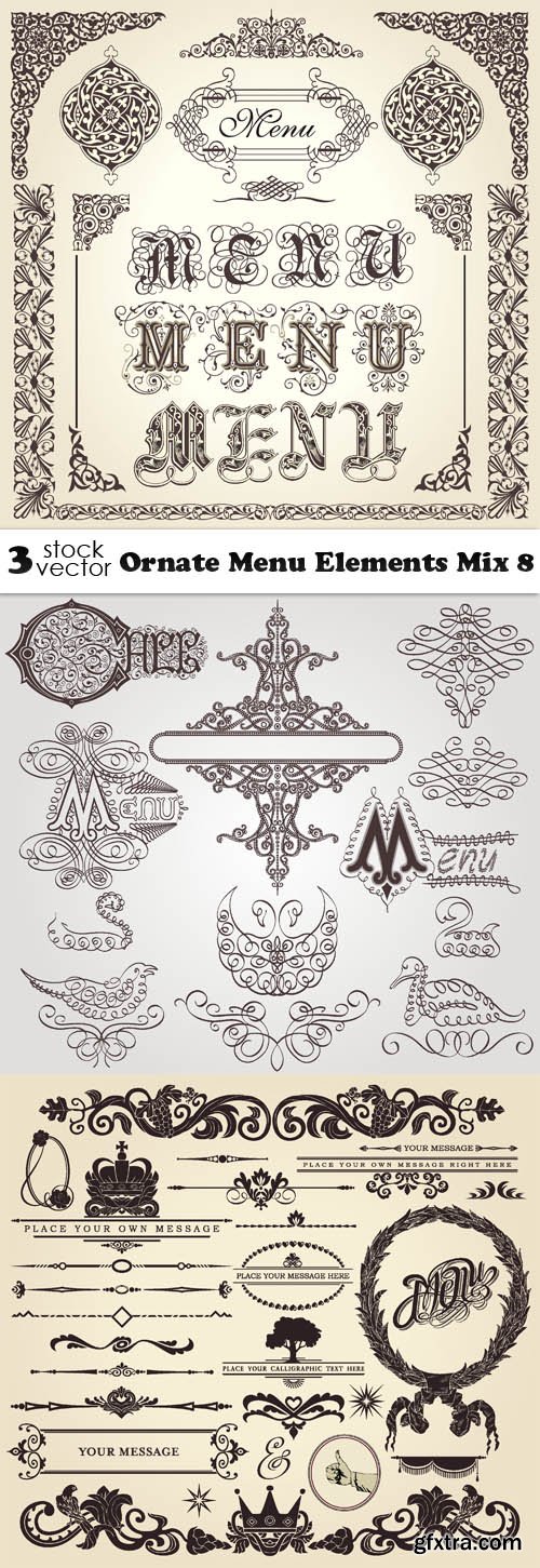 Vectors - Ornate Menu Elements Mix 8