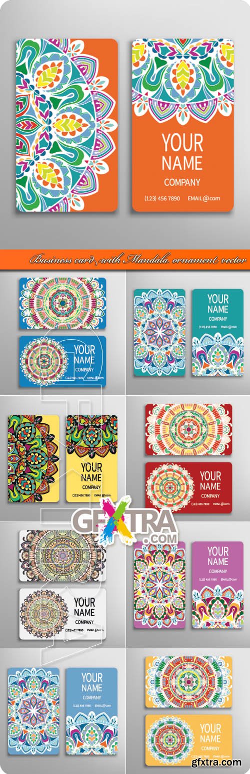 Business card with Mandala ornament vector