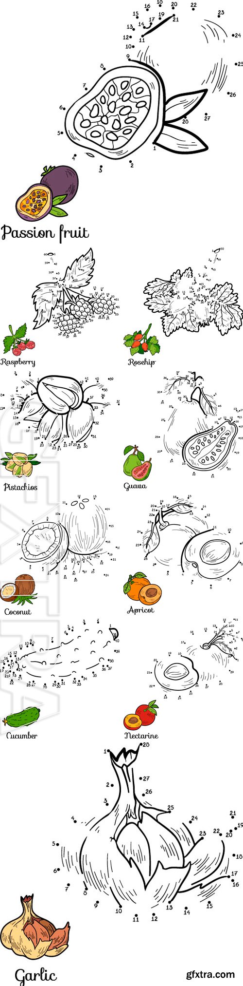 Stock Vectors - Numbers game for children fruits and vegetables