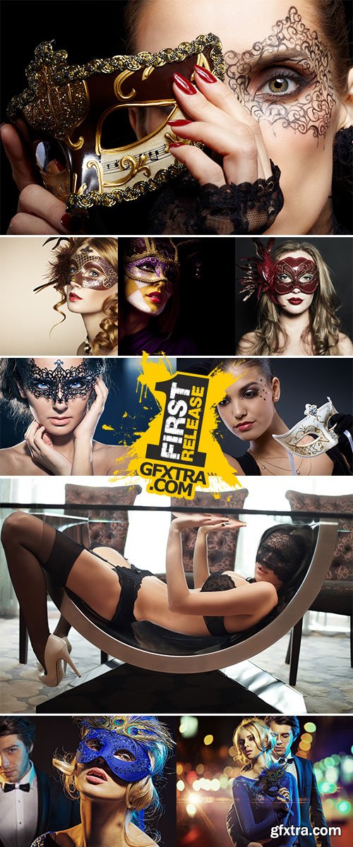 Stock Photos Beautiful female wearing mask