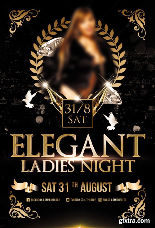 Elegant Night Flyer PSD Template + Facebook Cover