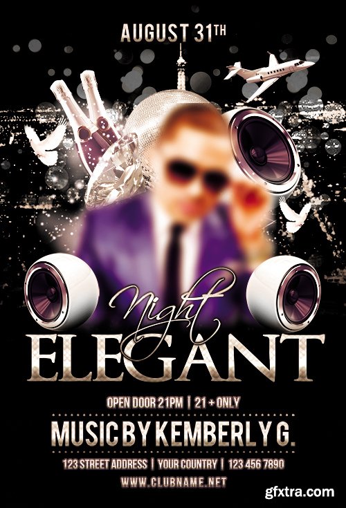 Elegant Night Flyer PSD Template + Facebook Cover