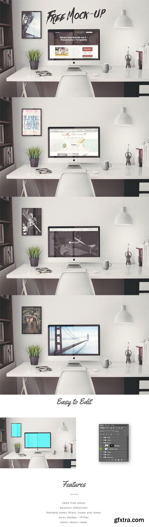 iMac Office Mock-Up PSD Template