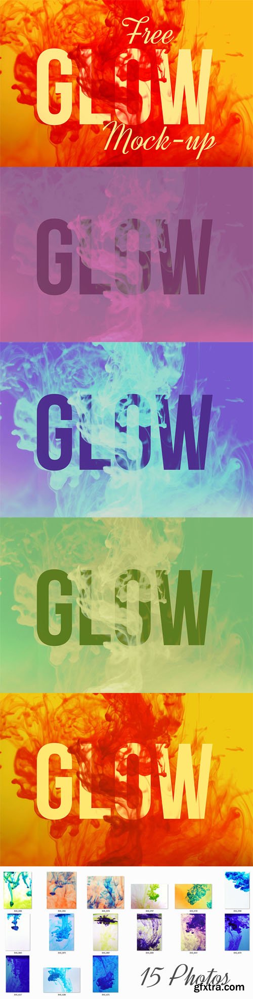 Glow Mock-Up PSD Template and JPG Photos