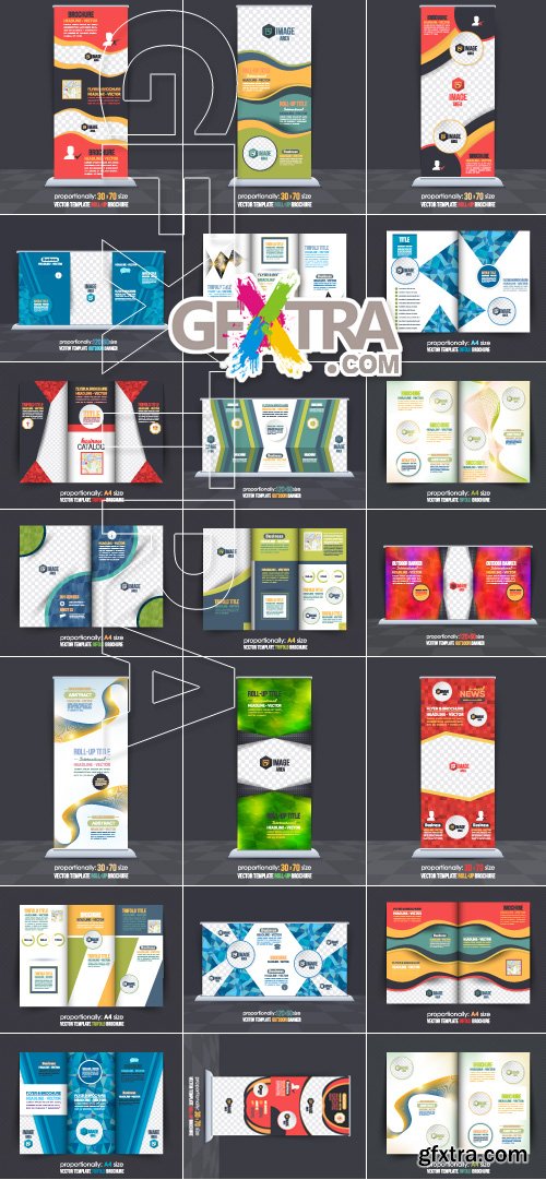 Business brochure and advertising roll-Up banner vector