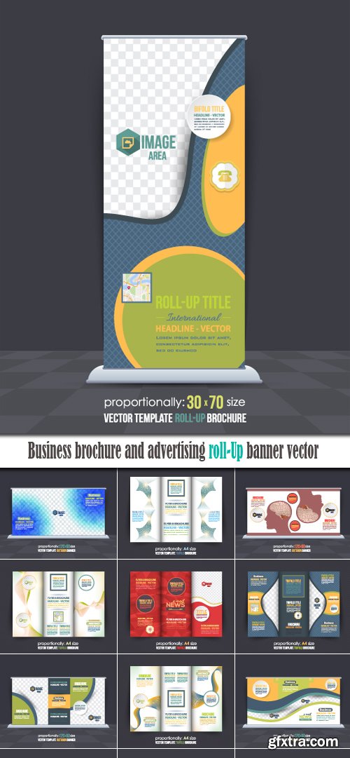 Business brochure and advertising roll-Up banner vector