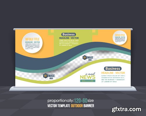 Business brochure and advertising roll-Up banner vector