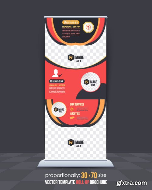 Business brochure and advertising roll-Up banner vector