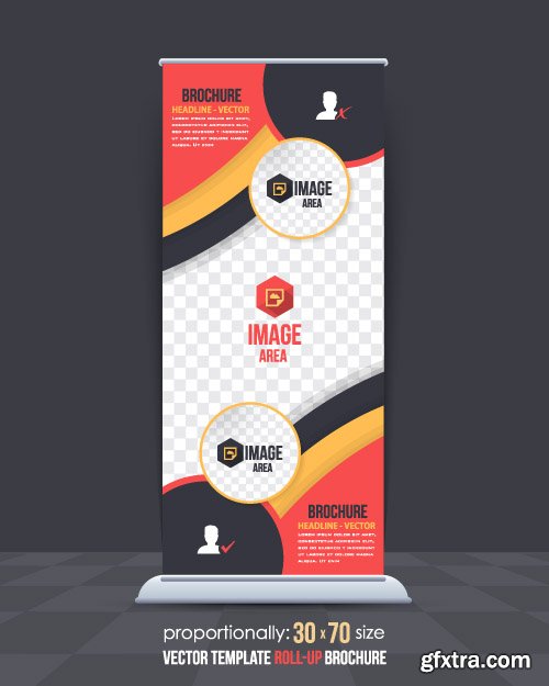 Business brochure and advertising roll-Up banner vector