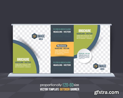 Business brochure and advertising roll-Up banner vector