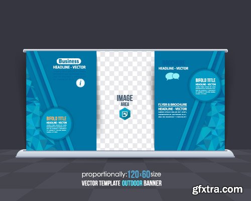 Business brochure and advertising roll-Up banner vector