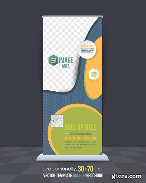 Business brochure and advertising roll-Up banner vector