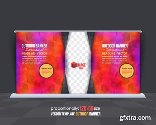 Business brochure and advertising roll-Up banner vector