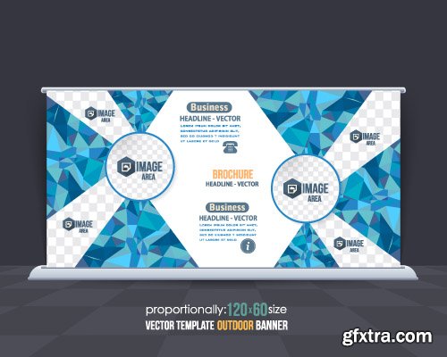 Business brochure and advertising roll-Up banner vector