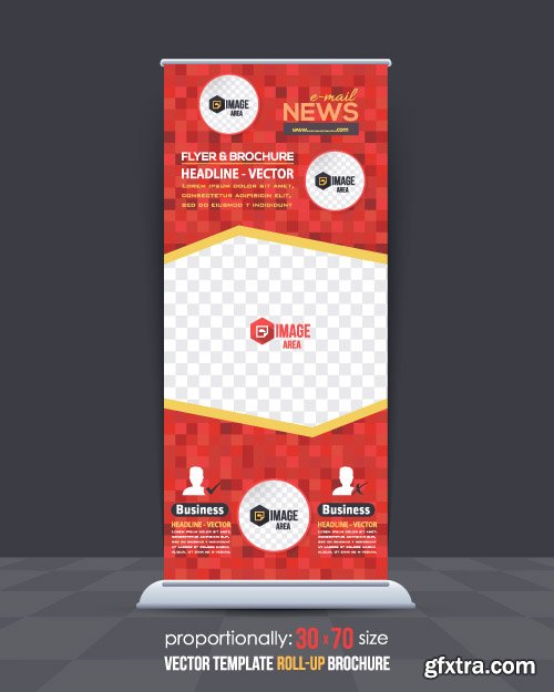 Business brochure and advertising roll-Up banner vector