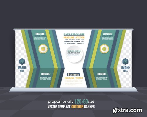 Business brochure and advertising roll-Up banner vector