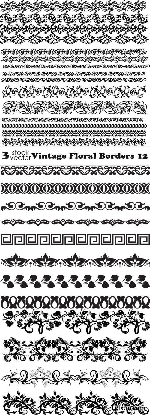 Vectors - Vintage Floral Borders 12