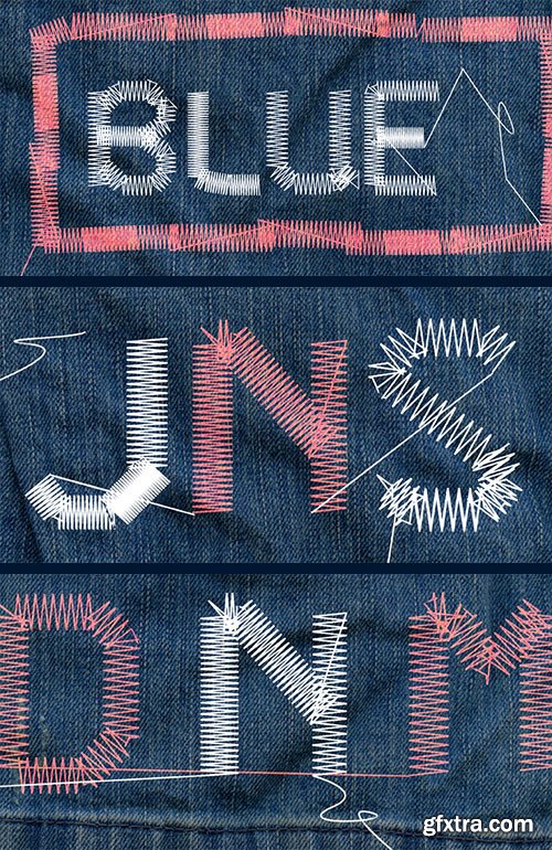 PT Sewed - Font for T-shirt Designs & Headlines about Jeans