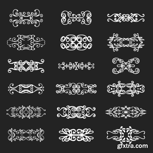 Monogram logos vintage label and decorations elements vector