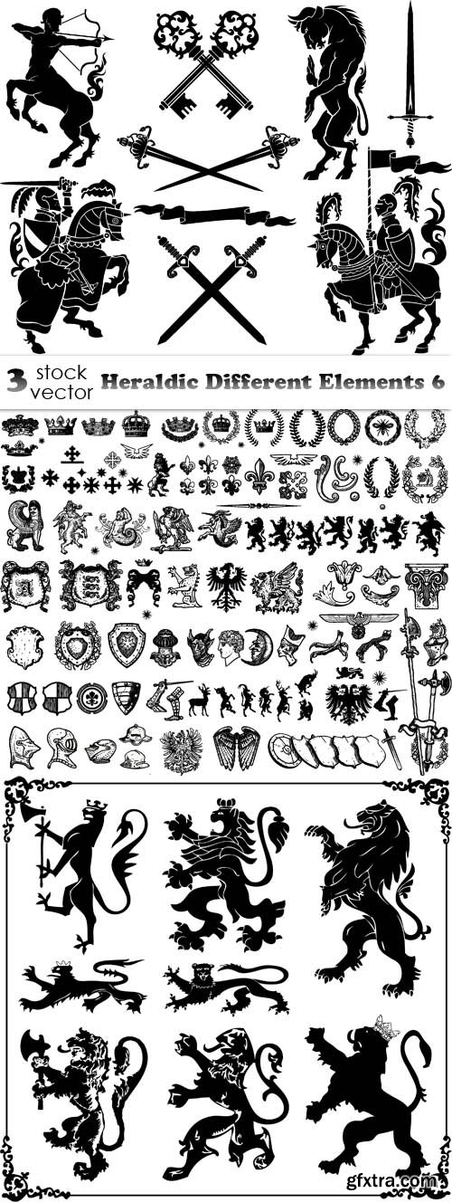 Vectors - Heraldic Different Elements 6