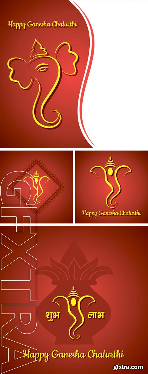 Stock Vectors - Creative ganesh chaturthi festival greeting card background vector